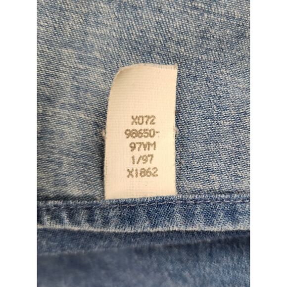 Vtg 1997 Harley Davidson Shirt Mens Large Blue Denim Button Short Sleeve Logo - Picture 5 of 6